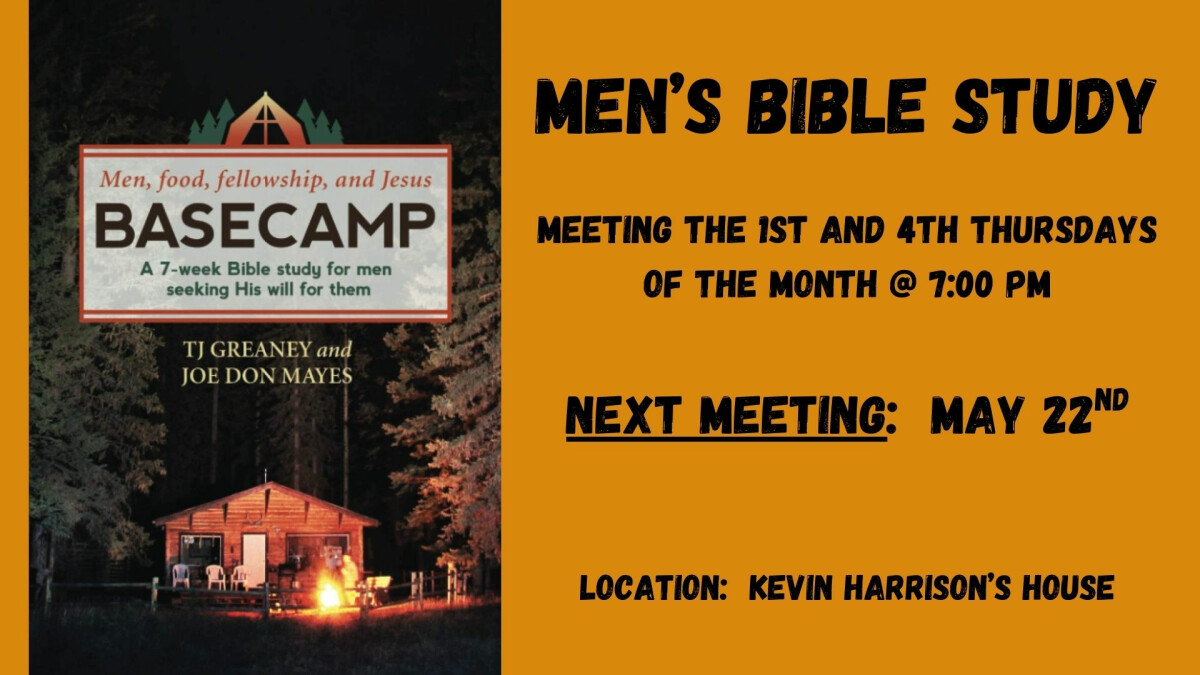 7:00 PM - Men's Bible Study @ Kevin Harrison's