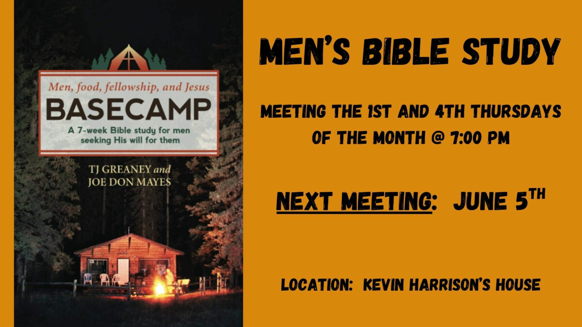 7:00 PM - Men's Bible Study @ Kevin Harrison's