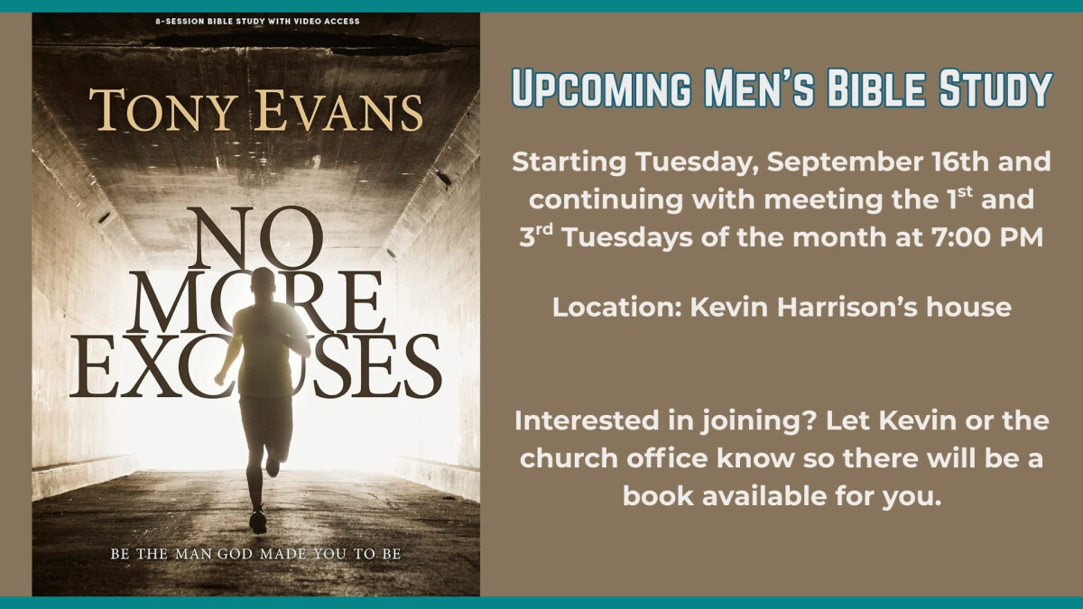 7:00 PM - Men's Bible Study @ Kevin's