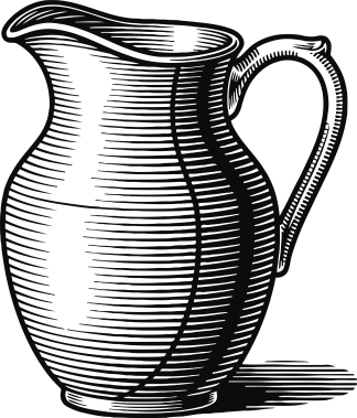 Line drawing of an upright jug