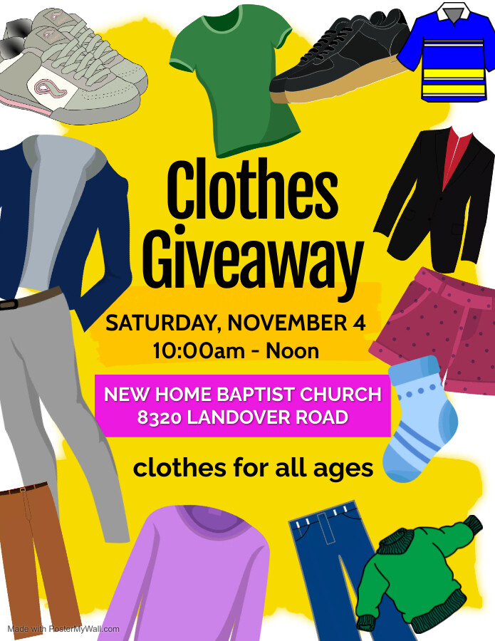 Free Clothes Giveaway (10 AM - 12 Noon)