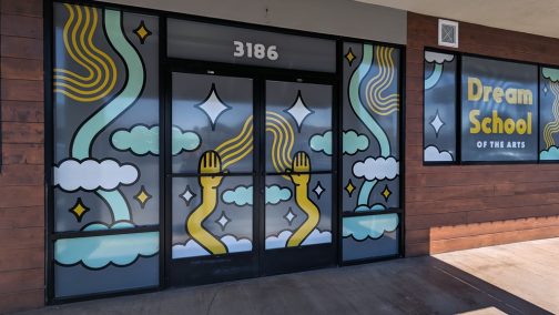 The outside of the Dream School of the Arts San Diego