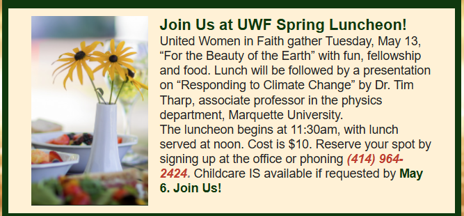United Women in Faith Spring Luncheon