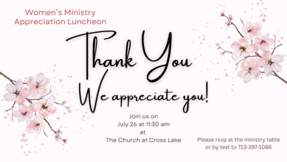 Women's Ministry Appreciation Luncheon 