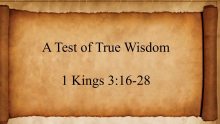 A Test of True Wisdom
