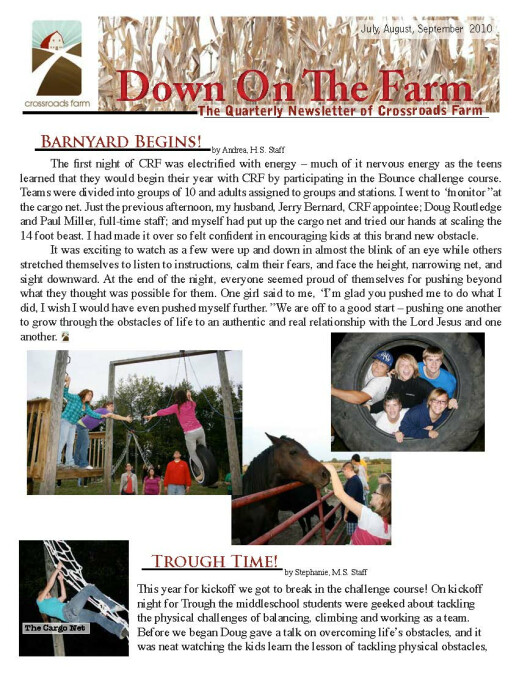 Down On The Farm: The Quarterly Newsletter of Crossroads Farm (v.44)