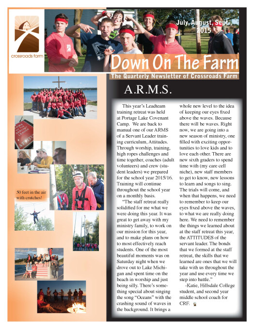 Down On The Farm: The Quarterly Newsletter of Crossroads Farm (v.64)