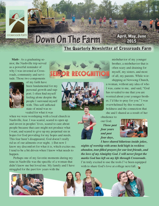 Down On The Farm: The Quarterly Newsletter of Crossroads Farm (v.63)