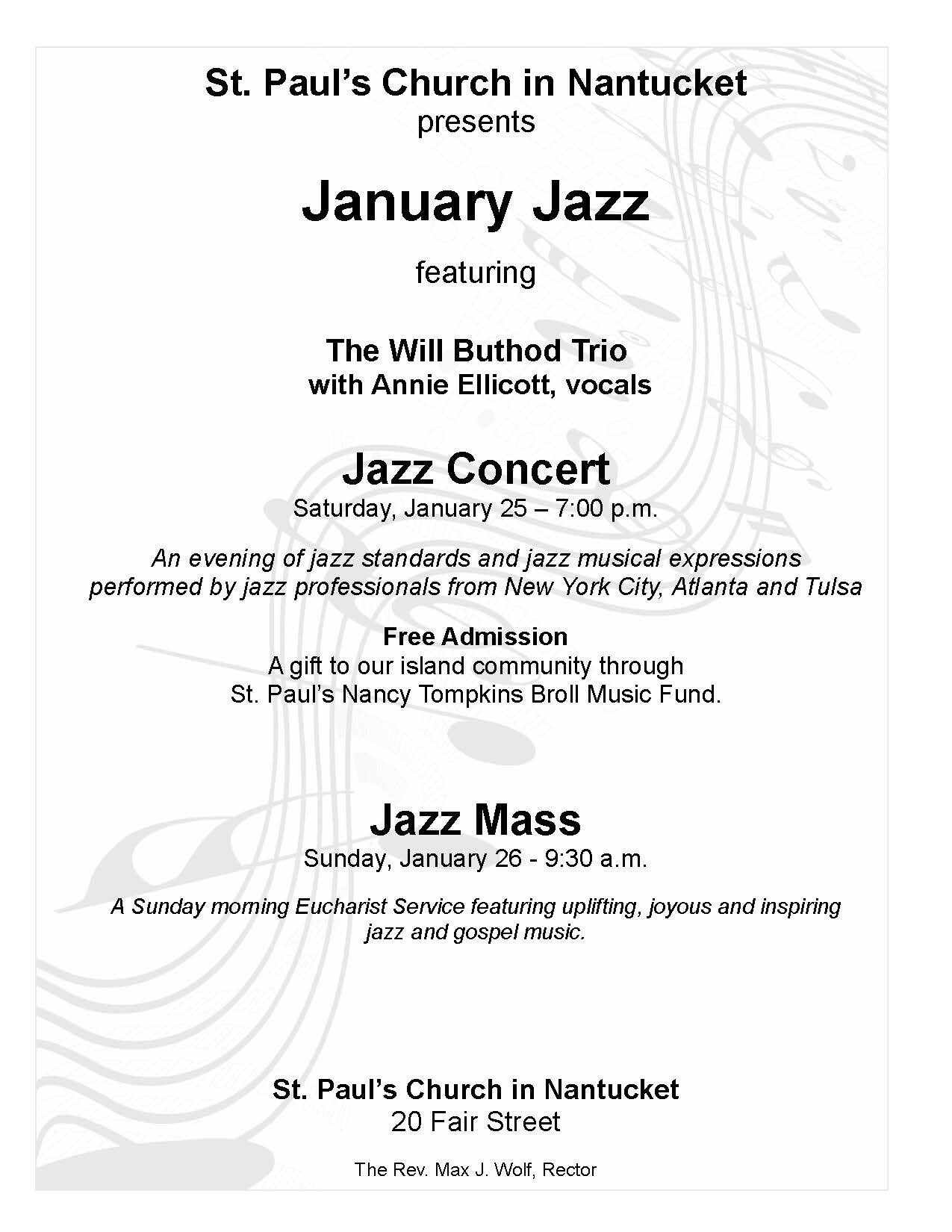 7:00 pm Jazz Concert 