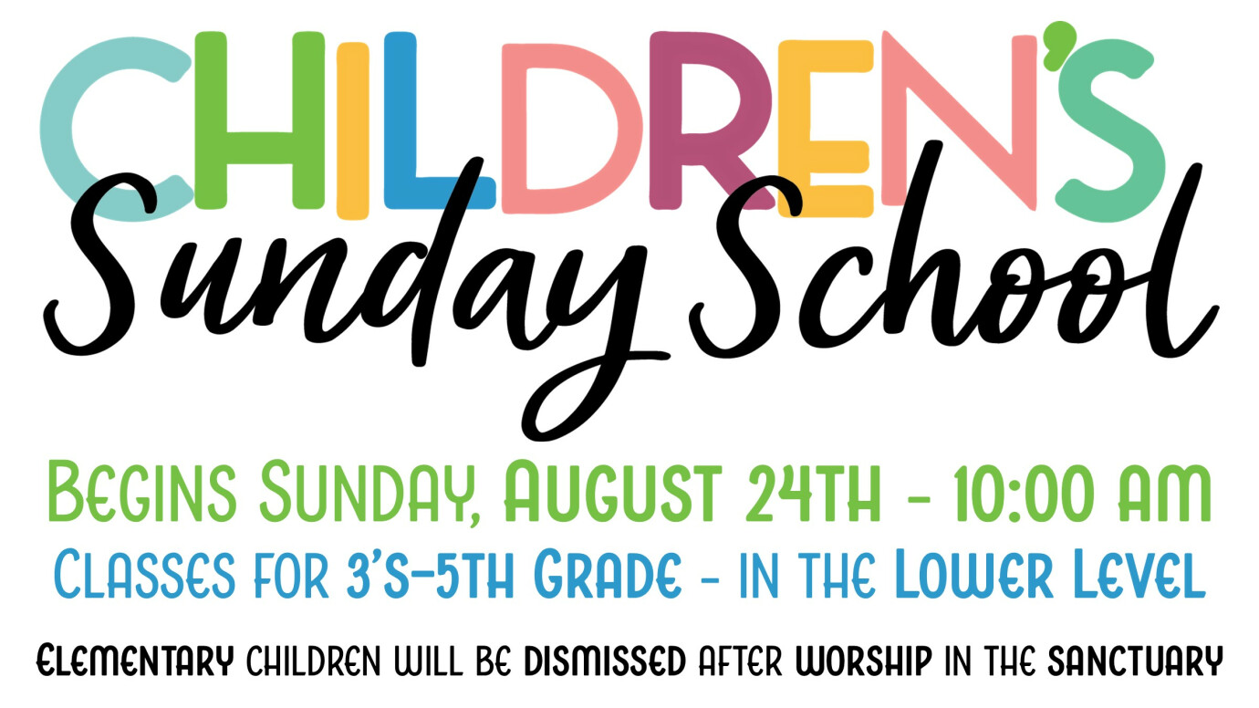 Children's Sunday School Begins