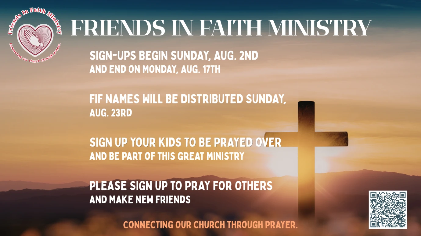 Friends In Faith Ministry 2026-27 School Year