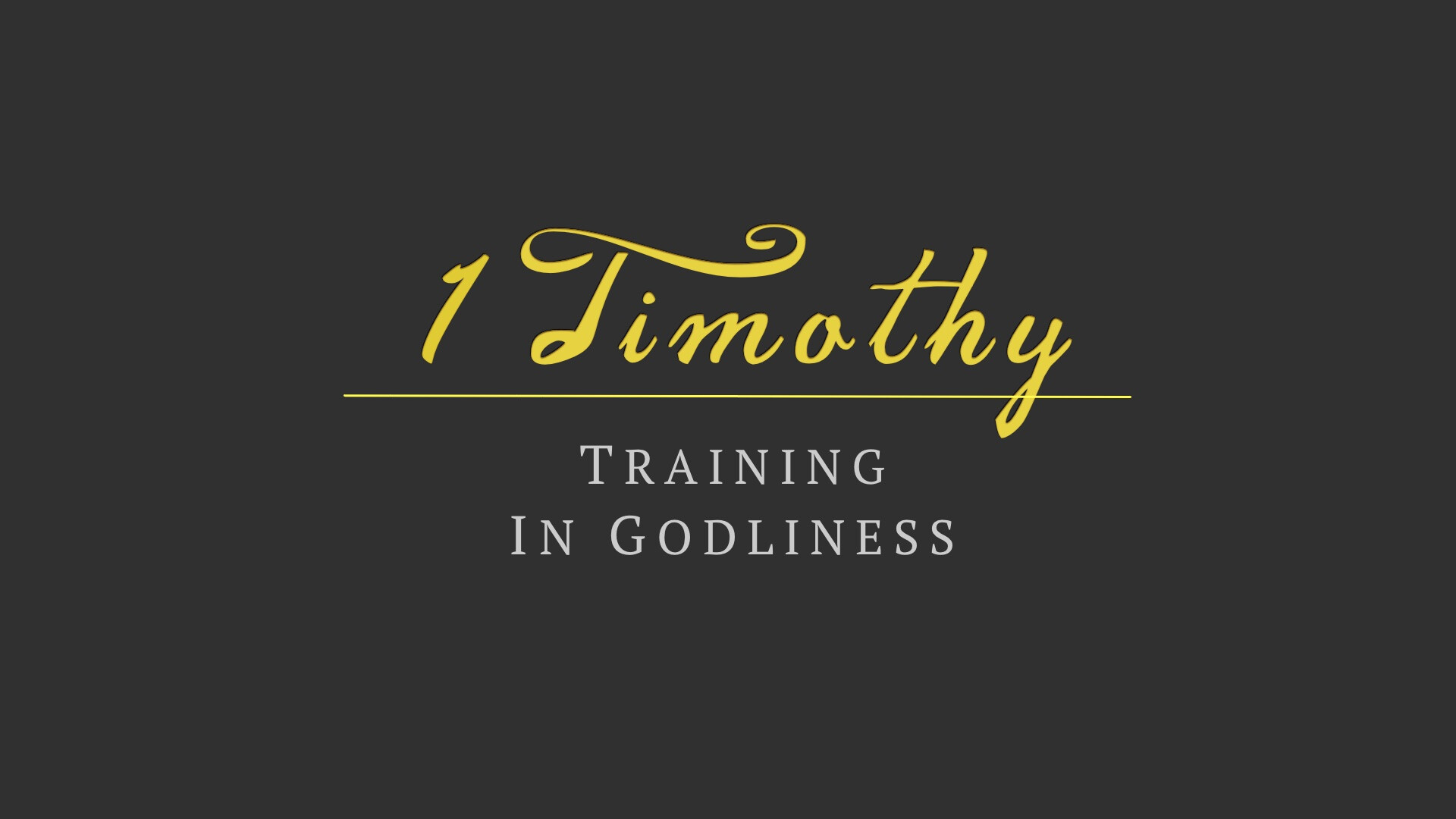 Training In Godliness