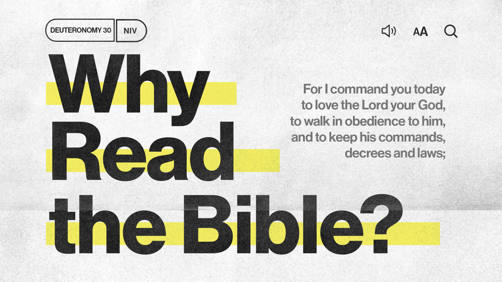 Why Read the Bible? - Stand Alone