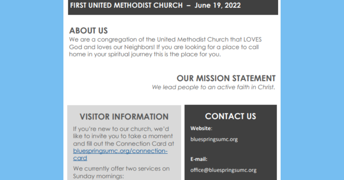 Bulletin December 04, 2022 Articles First United Methodist Church