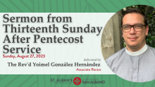 Sermon from Thirteenth Sunday After Pentecost Service