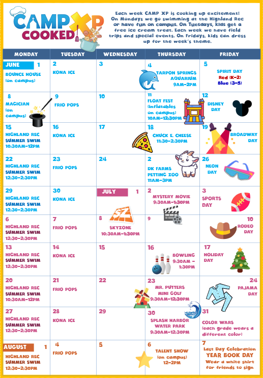 camp calendar