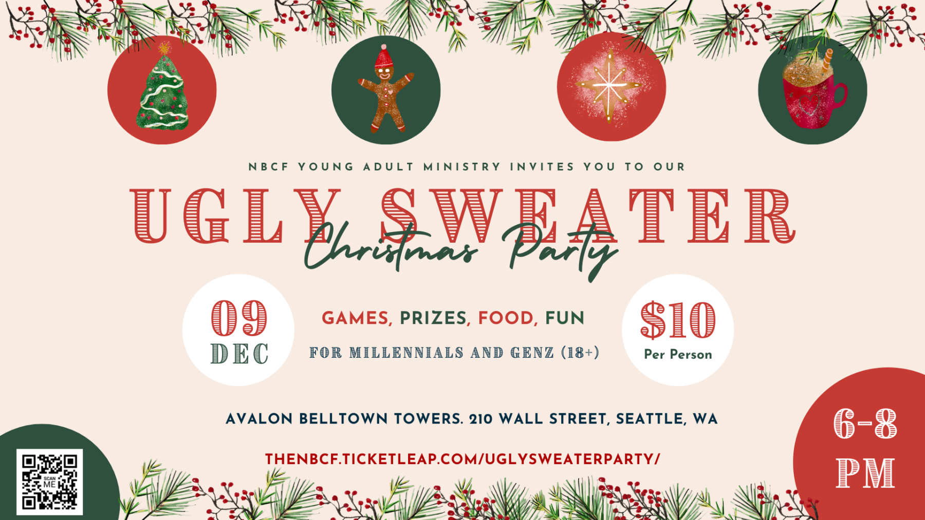 Young Adults Ugly Sweater Christmas Party