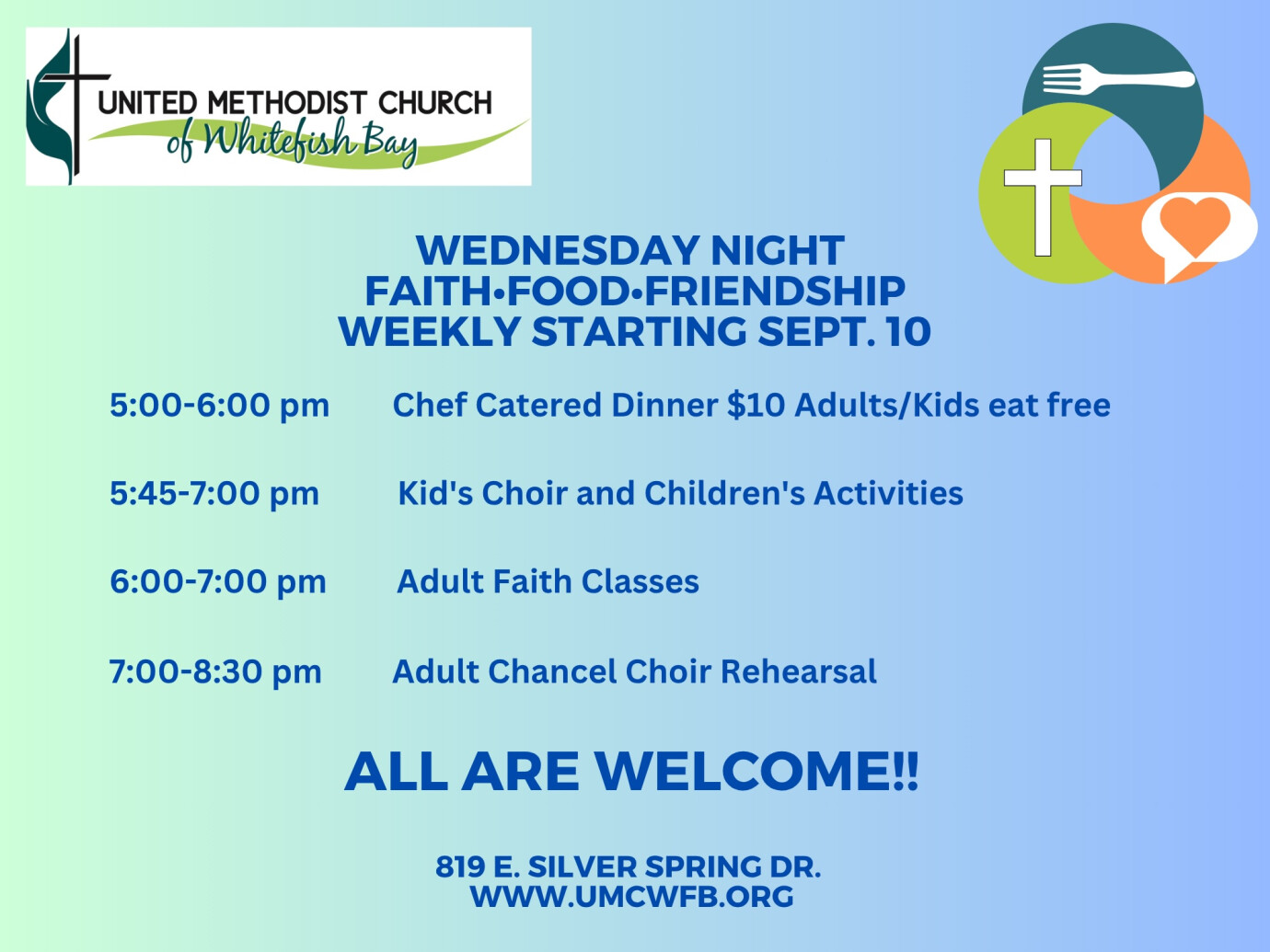 Faith, Food, and Friendship Kick-Off