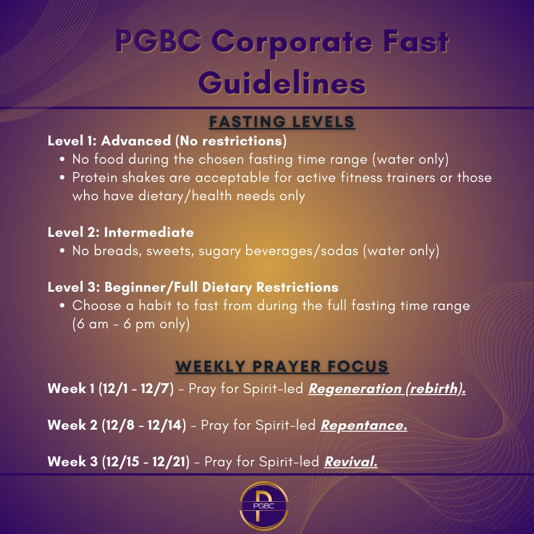 PGBC Fasting Guidelines
