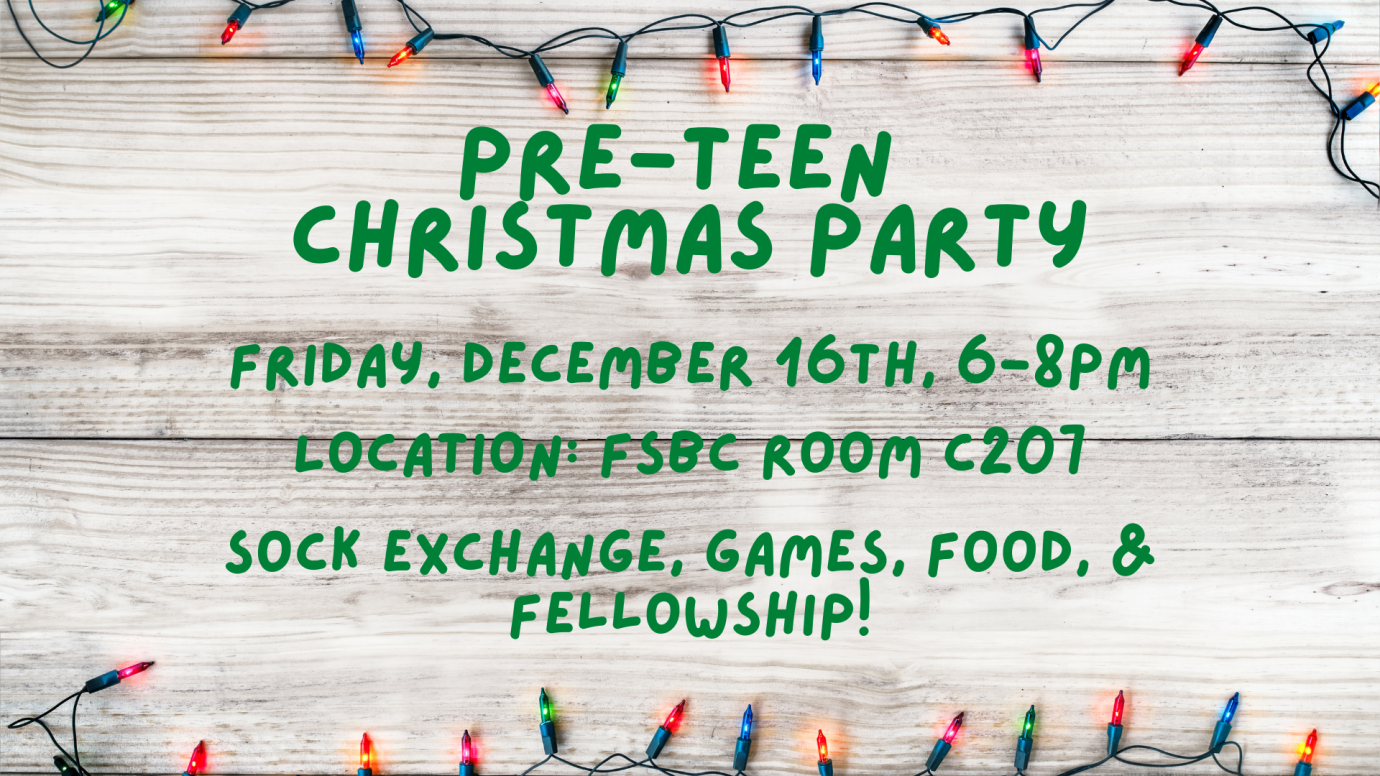 Pre-Teen Christmas Party!