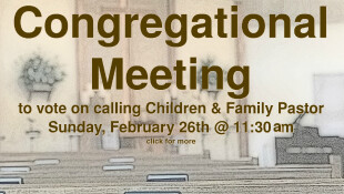 Congregational Meeting - Vote on calling Children & Family Pastor