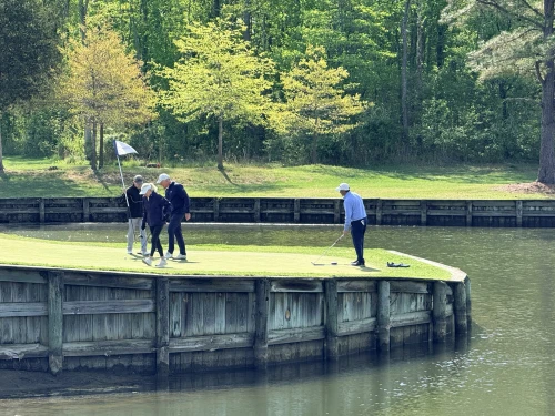 participants playing on the green