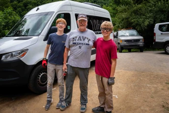 Youth and an adult volunteer during the ASP mission trip