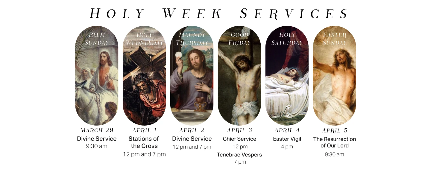 Holy Week Service Times