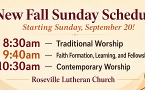 2026 Fall Worship Schedule