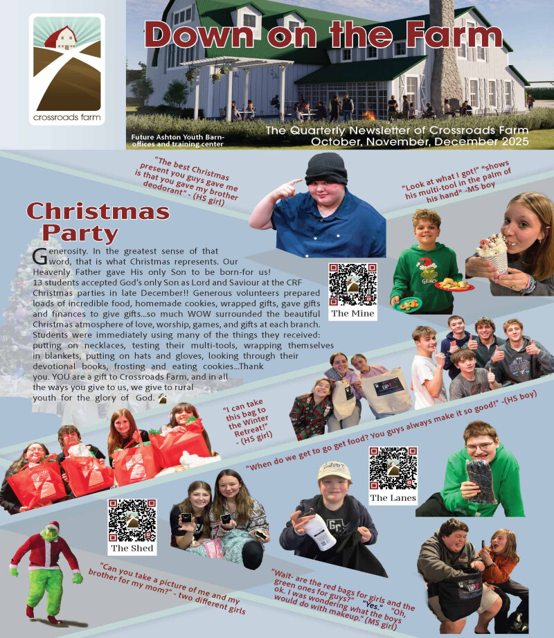 Down On The Farm: The Quarterly Newsletter of Crossroads Farm (v.105)