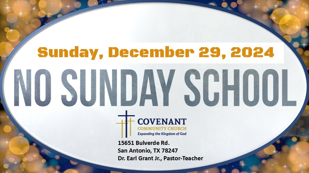 No Sunday School 12292024