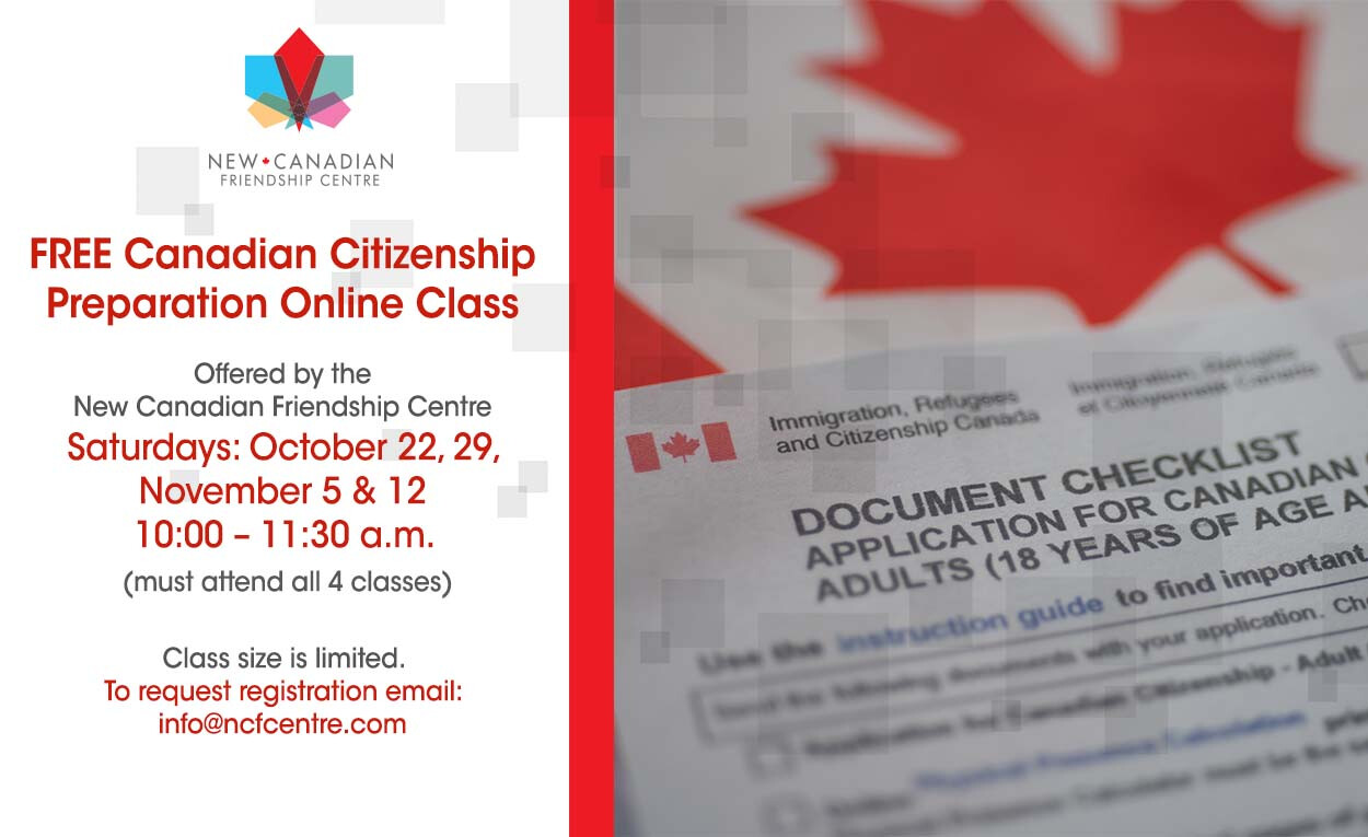 Canadian Citizenship Preparation Class - Saturdays 10:00 AM
