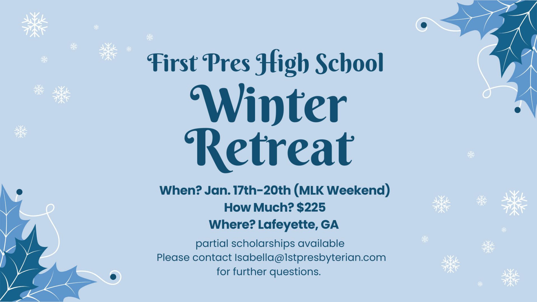 High School Winter Retreat