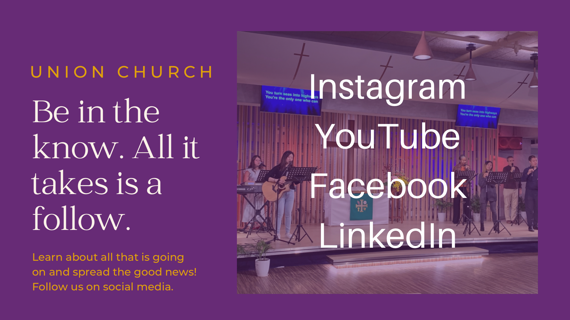 follow union church on social media