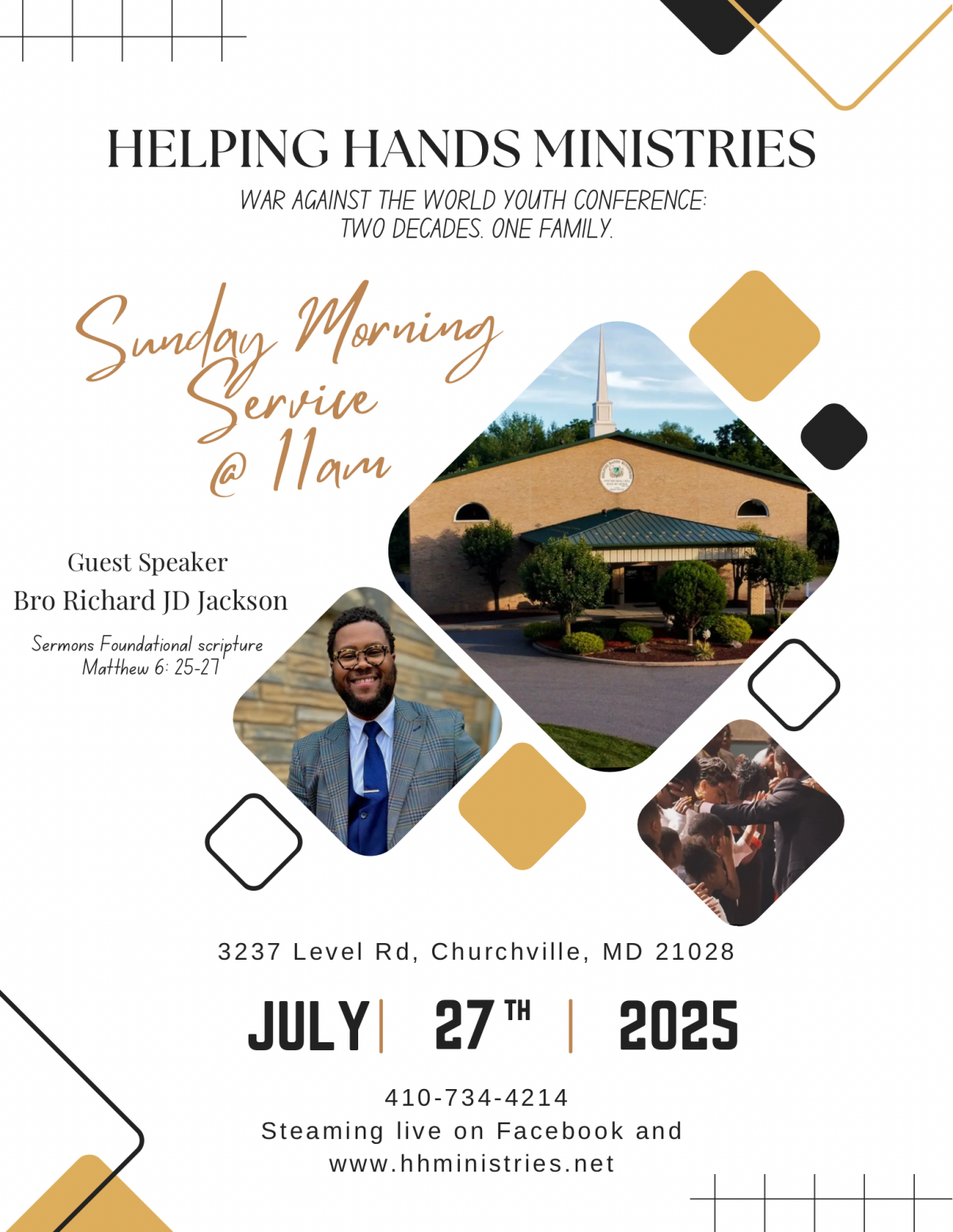 HELPING HANDS MINISTRIES WAR AGAINST THE WORLD YOUTH CONFERENCE 2025: TWO DECADES. ONE FAMILY.