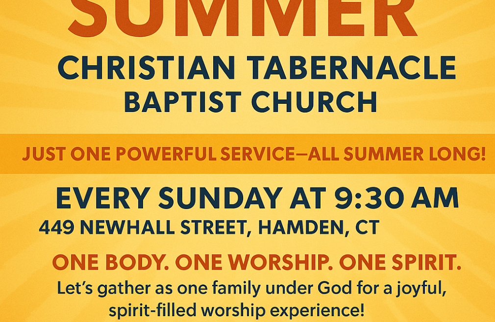 CTBC Single Service Summer Sundays @ 9:30 AM