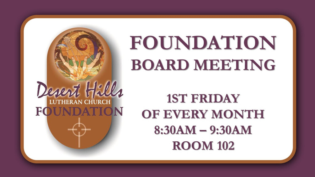 8:30 AM Foundation Committee