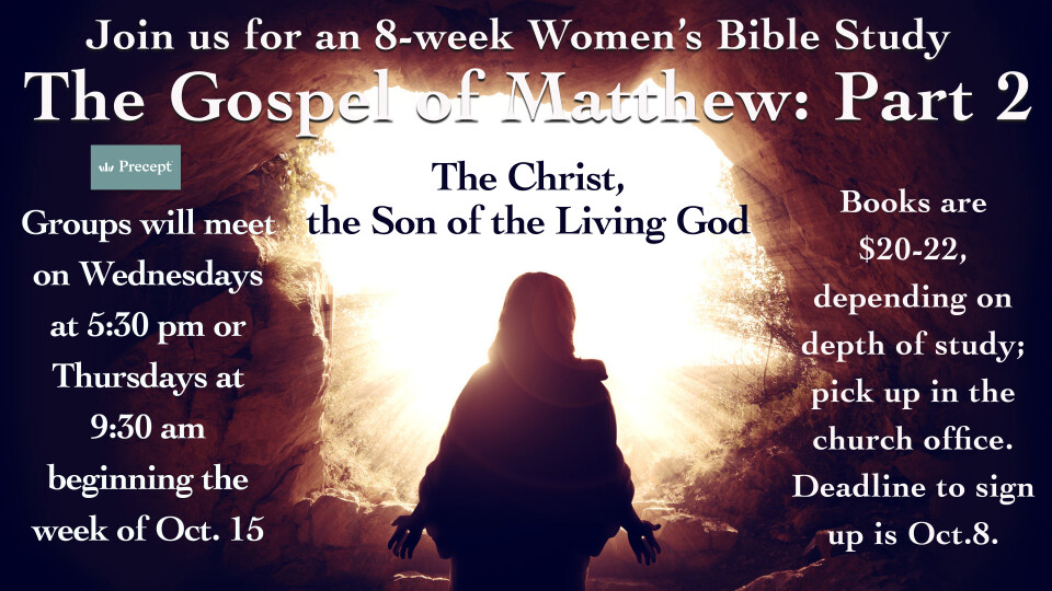 Women's Precept Bible Study-Matthew Part 2