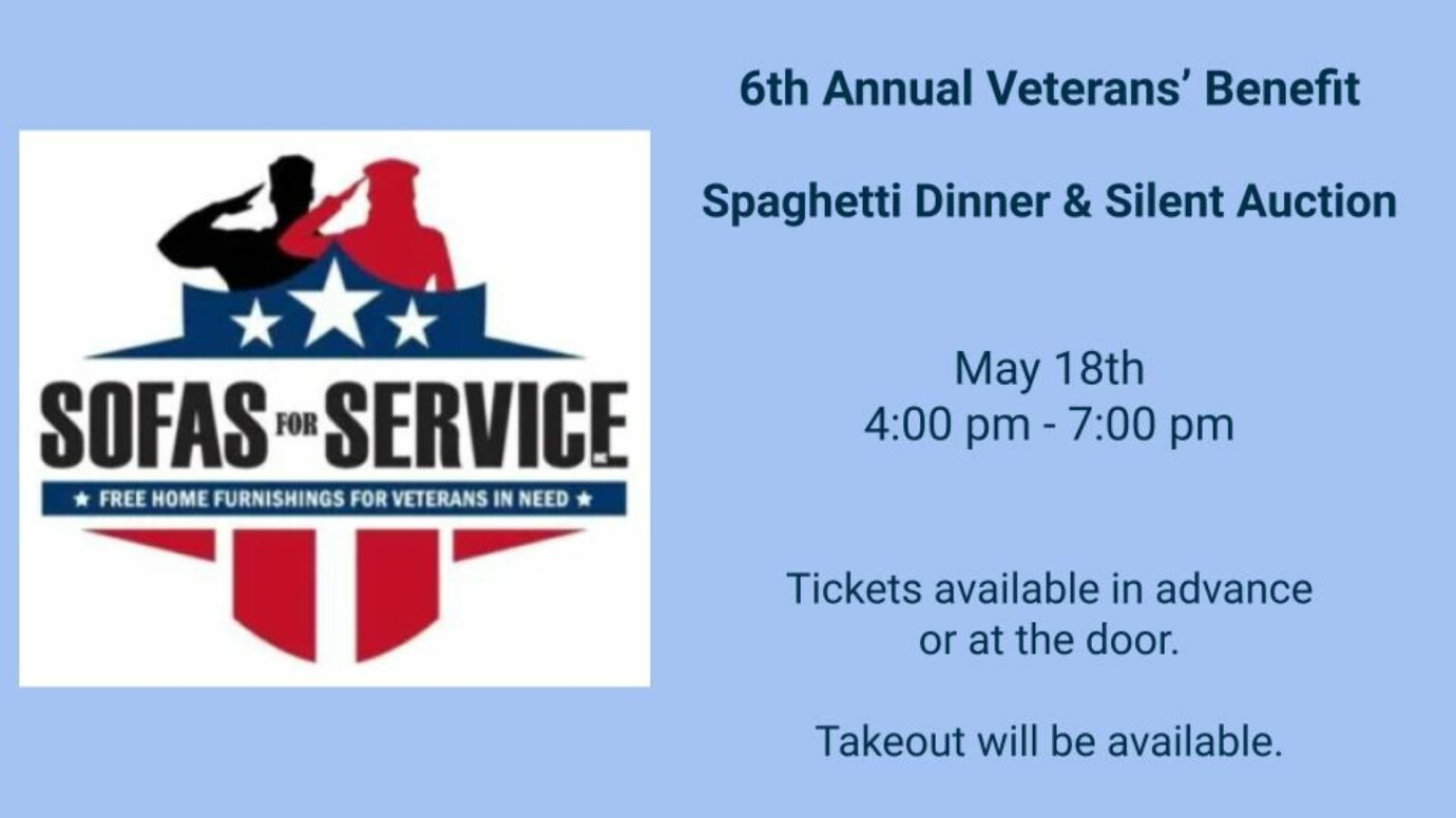 6th Annual Sofas for Service Veteran's Benefit Spaghetti Dinner and Silent Auction