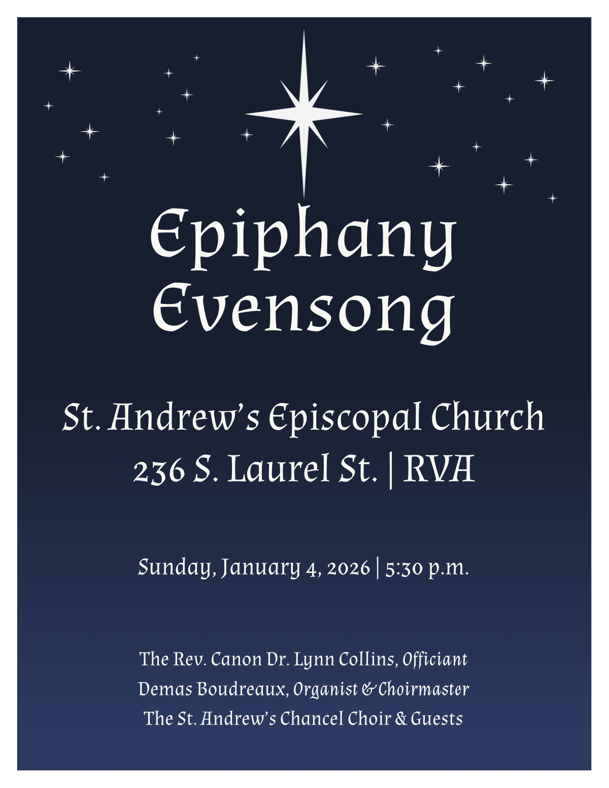 5:30 p.m. Epiphany Evensong