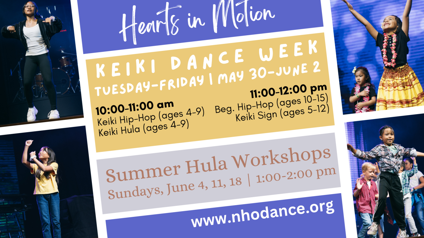 Hearts in Motion Keiki Dance Week and Summer Hula Workshops