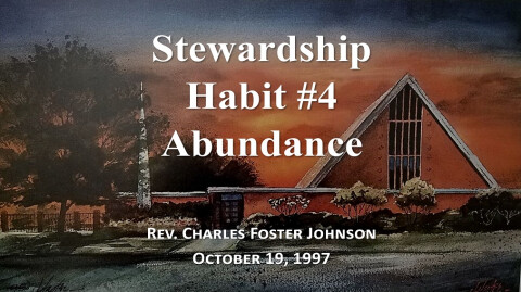 Stewardship Habit #4 - Abundance