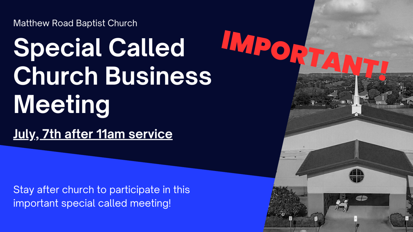 Special Called Business Meeting