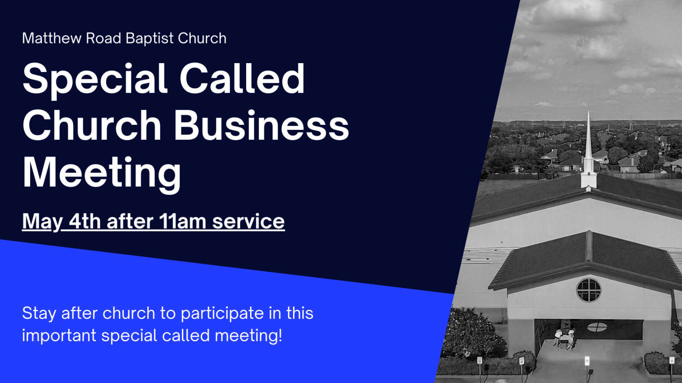 Special Called Business Meeting