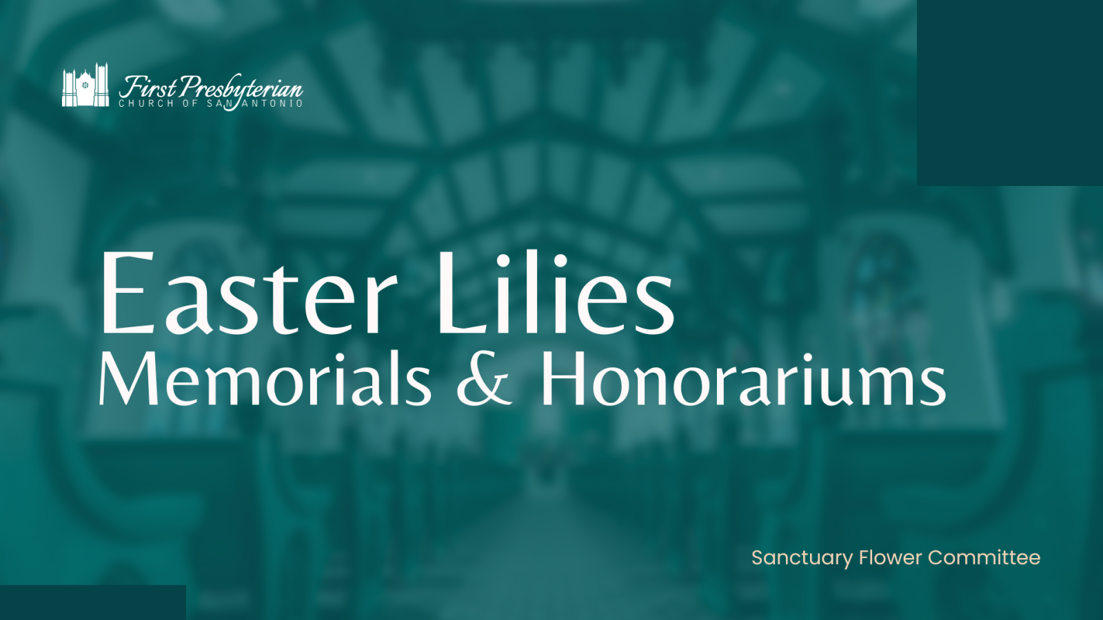 Deadline for Easter Lily Honorariums & Memorials