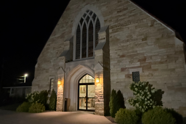 Sts. Peter & Paul Church Entrance at Night