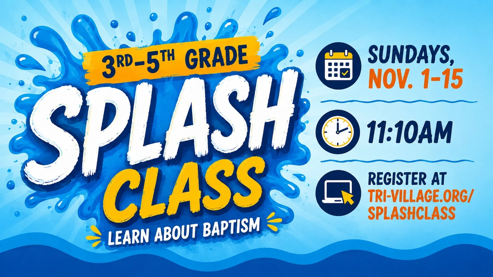 3rd-5th Grade Splash Class Registration Deadline