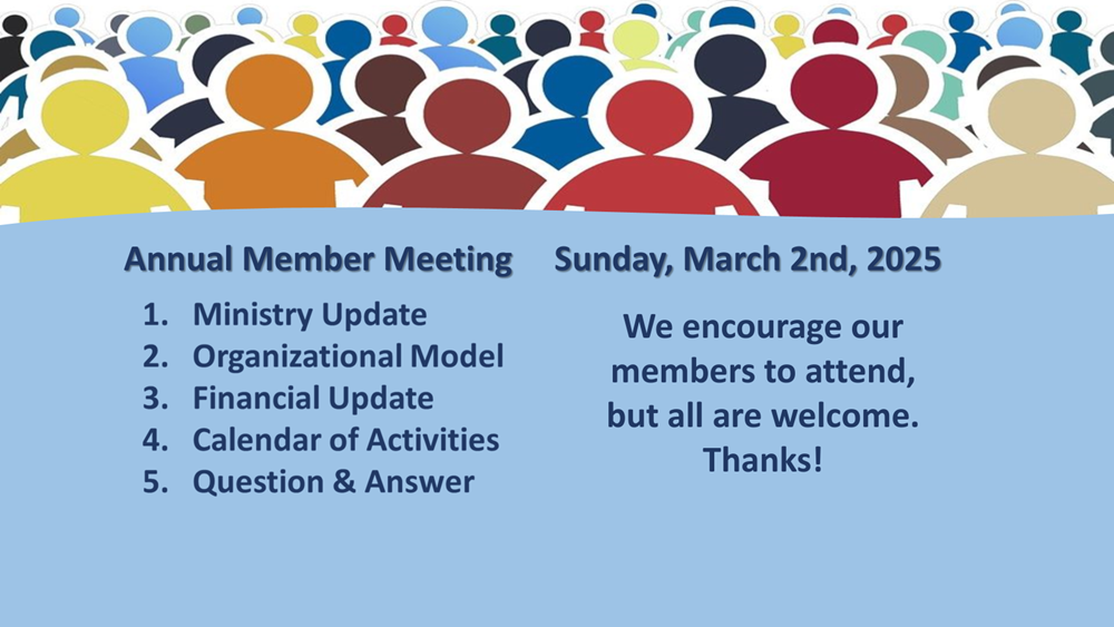 Annual Member Meeting March 2nd at 11:30 am