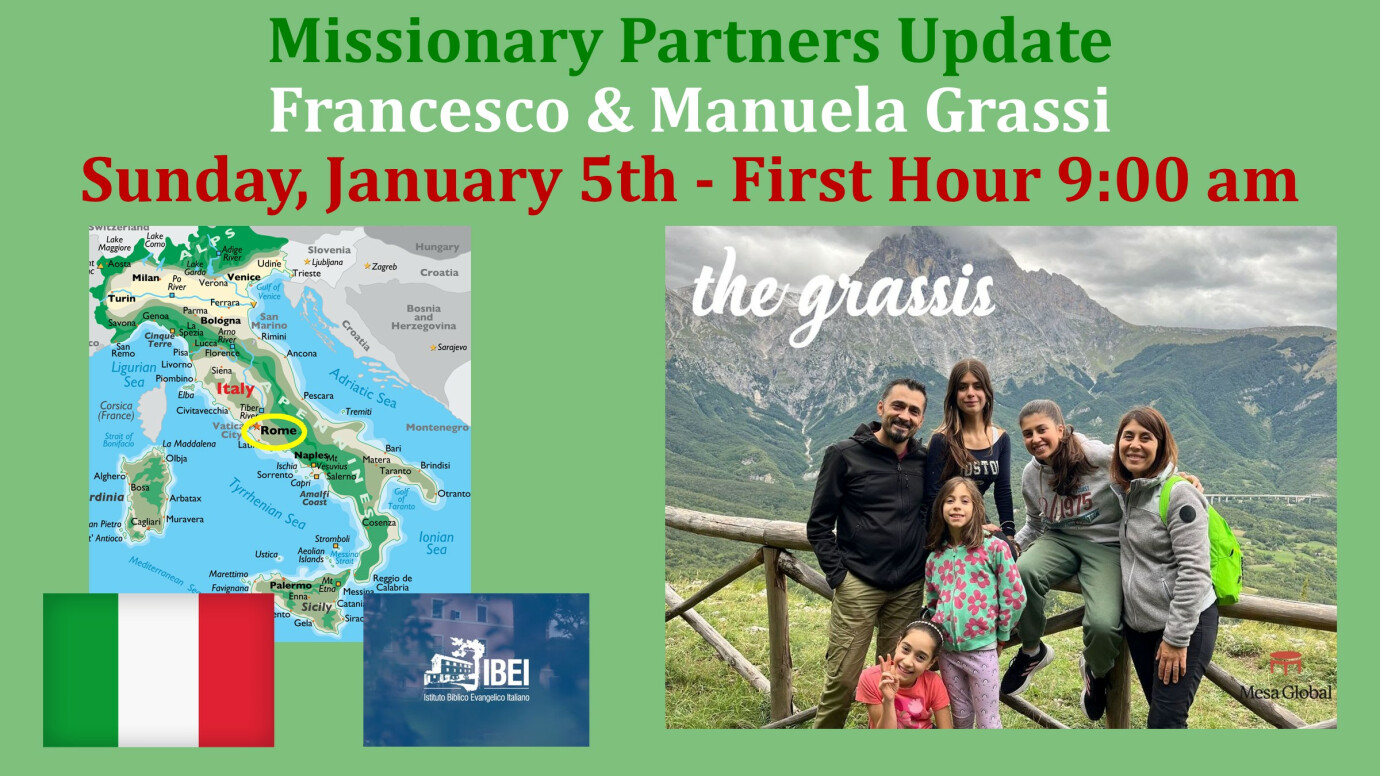 First Hour Mission Partner Update (Grassis)