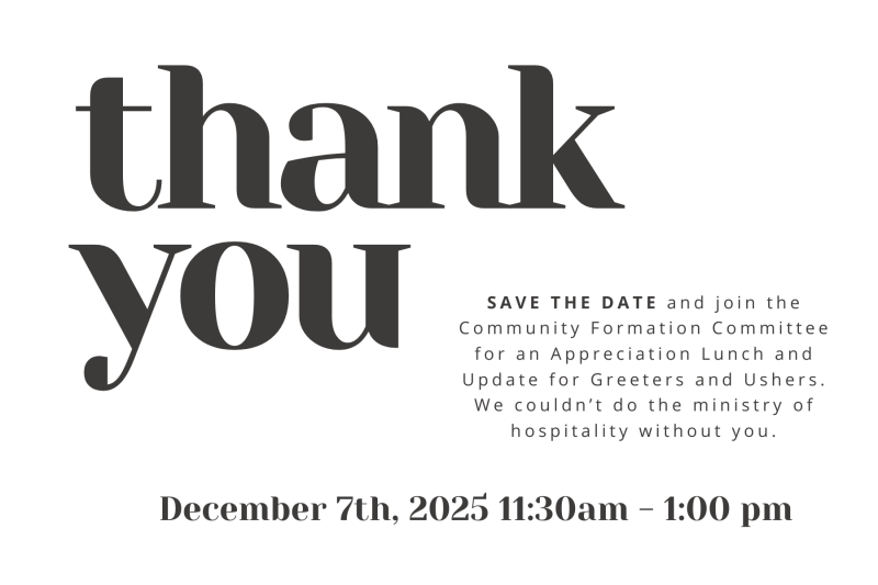 Greeter and Usher Appreciation and Training